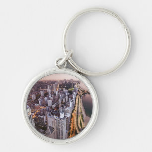 USA, Illinois, Chicago, Aerial view of Lake Key Ring