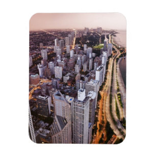 USA, Illinois, Chicago, Aerial view of Lake Magnet