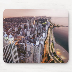 USA, Illinois, Chicago, Aerial view of Lake Mouse Pad