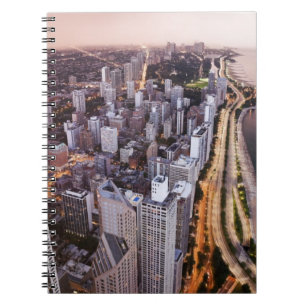 USA, Illinois, Chicago, Aerial view of Lake Notebook