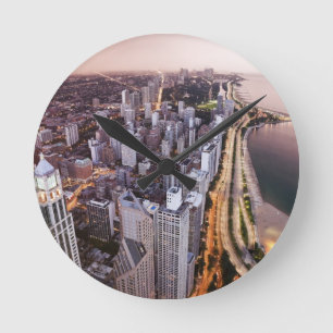 USA, Illinois, Chicago, Aerial view of Lake Round Clock