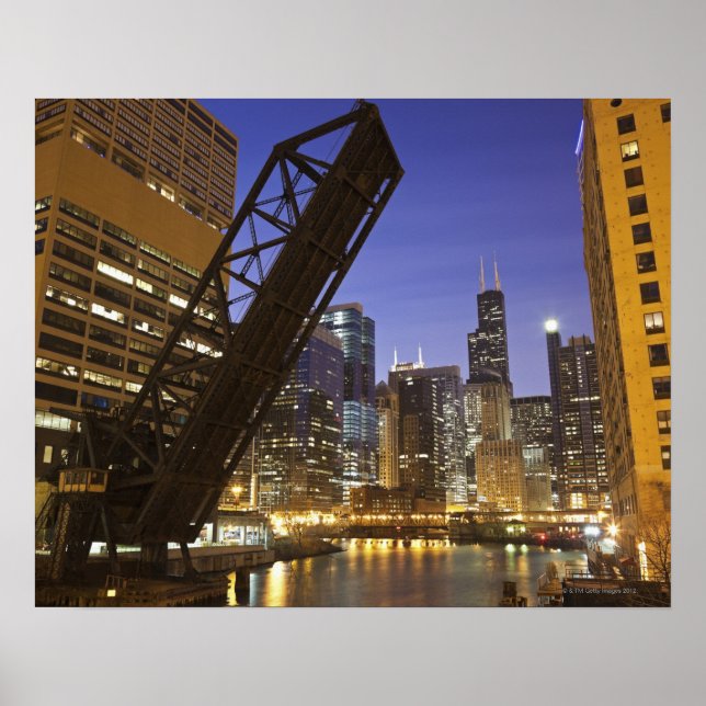 USA, Illinois, Chicago, Chicago River Poster (Front)