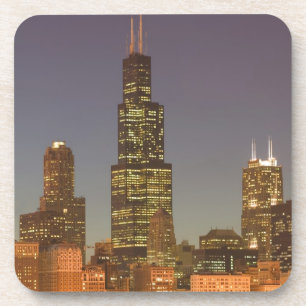 USA, Illinois, Chicago: City Skyline / Evening Coaster