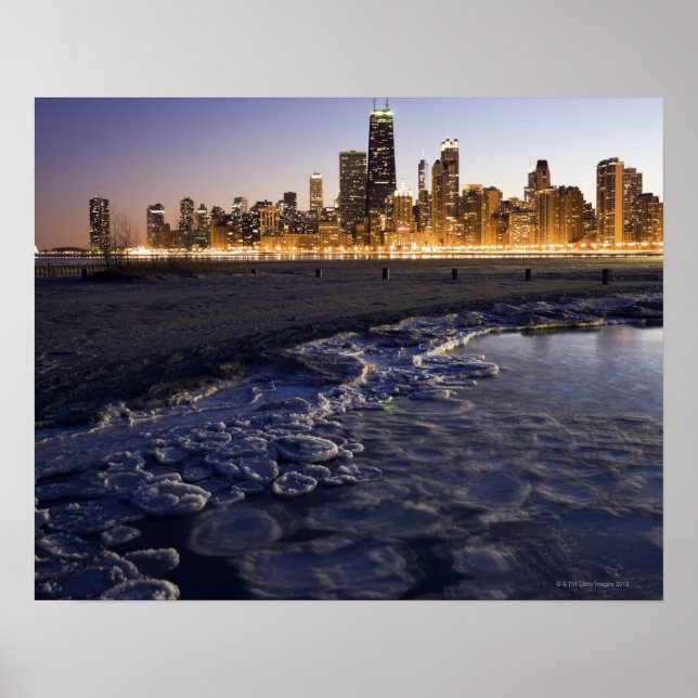 USA, Illinois, Chicago, City skyline from Lake Poster (Front)