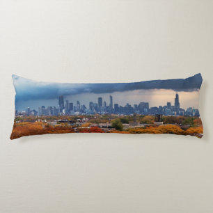USA, Illinois, Chicago, cityscape Body Cushion