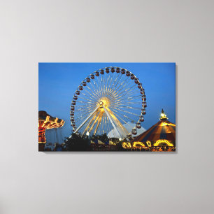 USA, Illinois, Chicago, Cityscapes, Lighted Canvas Print