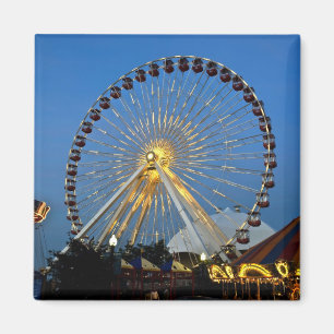 USA, Illinois, Chicago, Cityscapes, Lighted Magnet