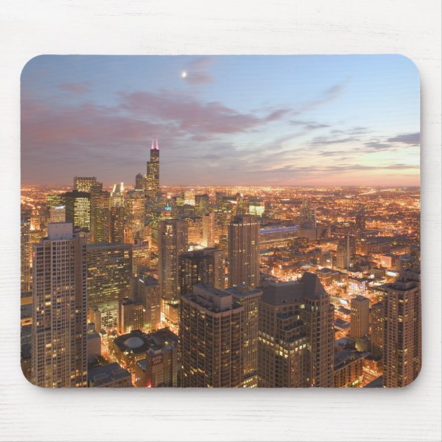 USA, Illinois, Chicago: Evening View of The Loop Mouse Pad (Front)