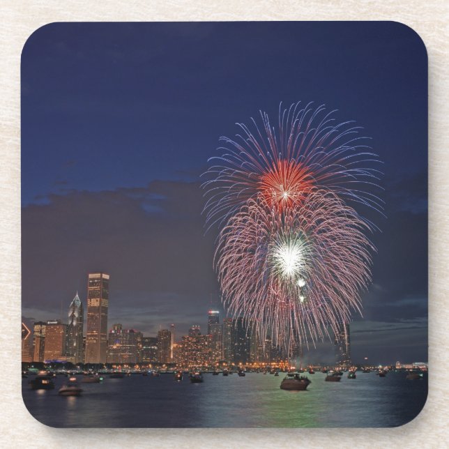 USA, Illinois, Chicago, Fourth of July fireworks Coaster (Front)