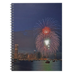 USA, Illinois, Chicago, Fourth of July fireworks Spiral Notebook