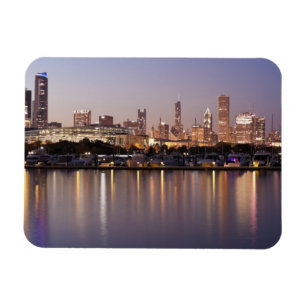 USA, Illinois, Chicago skyline at dusk Magnet