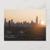 USA, Illinois, Chicago skyline at sunrise