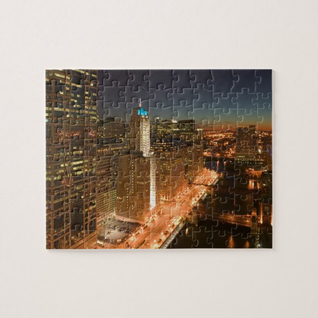 USA, Illinois, Chicago: The Loop: Buildings Jigsaw Puzzle (Horizontal)