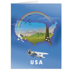 USA Illustrated travel poster