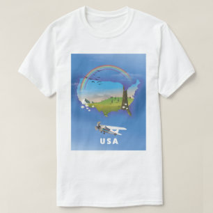 USA Illustrated travel poster T-Shirt