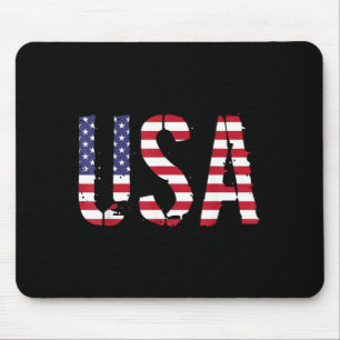 Usa In Aamerican Flag Style Design - Flag 4th July Mouse Pad