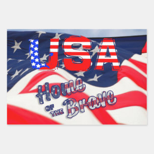 USA in Honour Flag Wrapping Paper Sheet