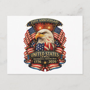 USA Independence 250th Anniversary 1776 2026 Patri Enclosure Card