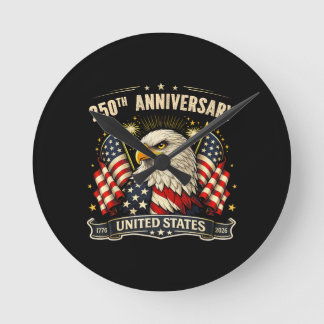USA Independence 250th Anniversary 1776 2026 Patri Round Clock
