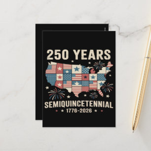 USA Independence 250th Anniversary Holiday Postcard