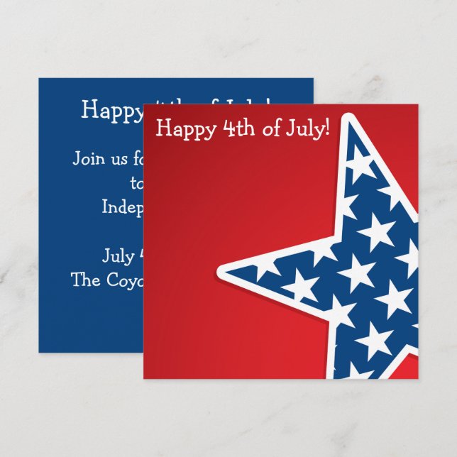 USA Independence Day 4th of July Custom Invitation (Front/Back)