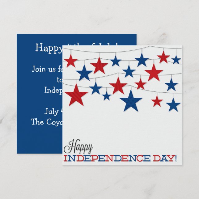 USA Independence Day 4th of July Custom Invitation (Front/Back)