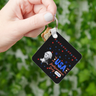 USA Independence Day black Key Ring