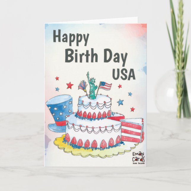 USA Independence Day - Cake Card (Front)