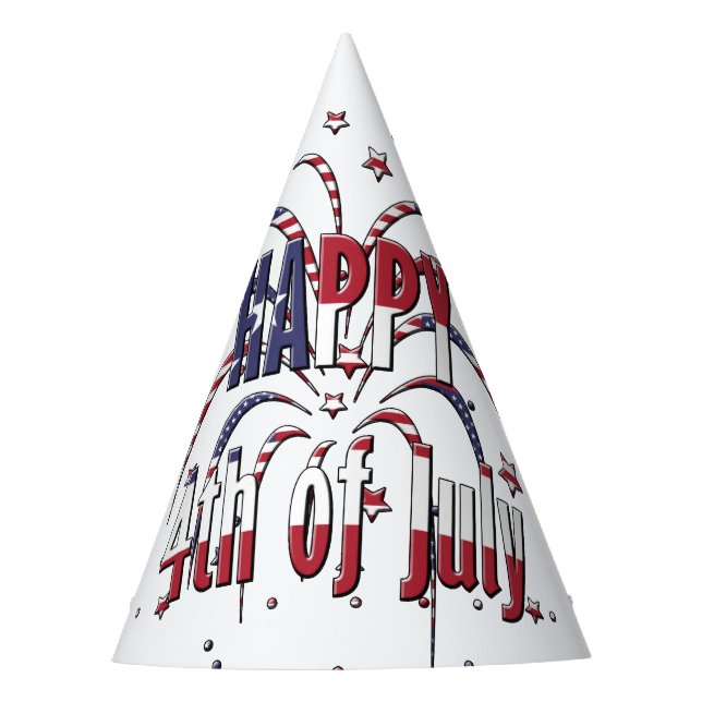 USA Independence Day Happy 4th of July Party Hat (Front)