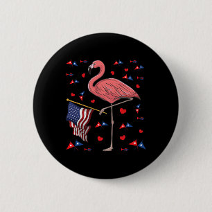 Usa Independence Day July 4th American Flag Pink F 6 Cm Round Badge