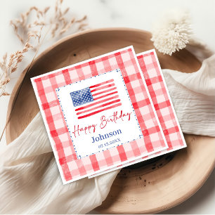 USA Independence Day Themed Birthday Napkin
