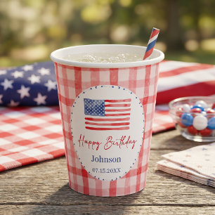 USA Independence Day Themed Birthday Paper Cups