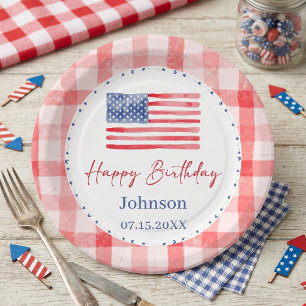 USA Independence Day Themed Birthday Paper Plates
