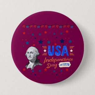 USA Independence Day wine colored 7.5 Cm Round Badge