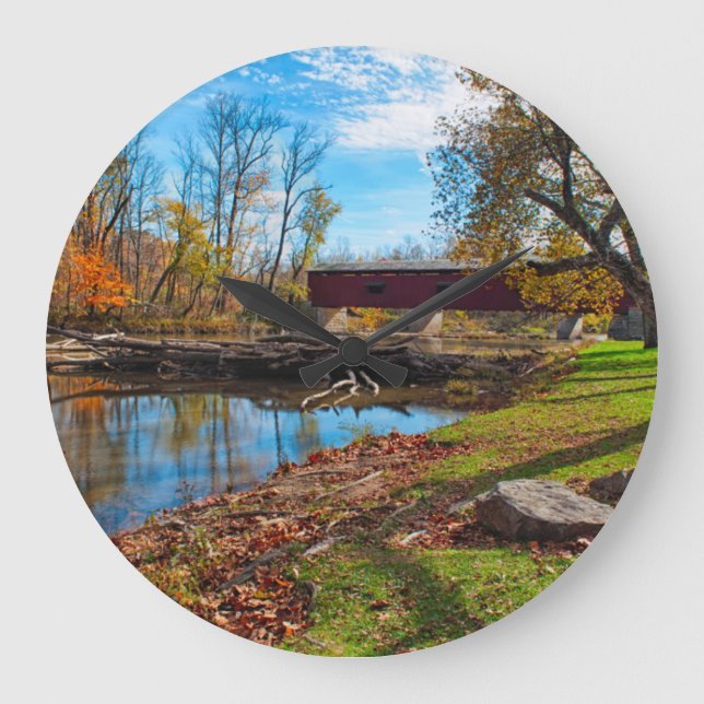 USA, Indiana, Cataract Falls State Recreation Large Clock (Front)