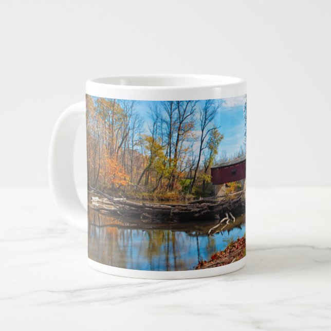 USA, Indiana, Cataract Falls State Recreation Large Coffee Mug (Front Left)