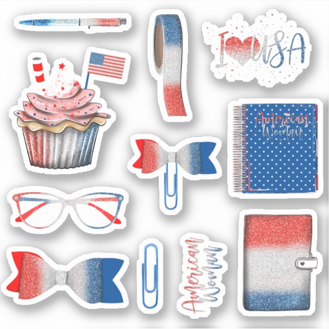Usa Indipendense day planner sticker set 02 (Front)