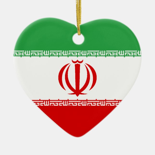 USA & Iran Flag Heart Ornament (Front)