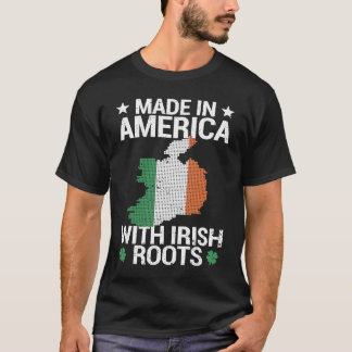 USA Ireland Flag Heritage Made in America With Iri T-Shirt
