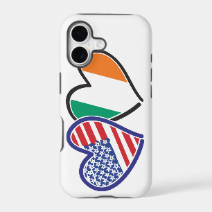USA Ireland Heart Flags