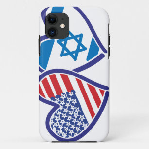 USA Israel Heart Flag Case-Mate iPhone Case