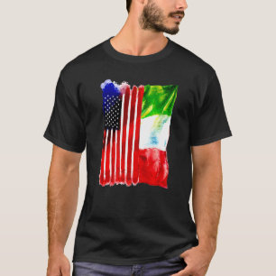 Usa Italy Flag Half American Half Italian Roots  1 T-Shirt