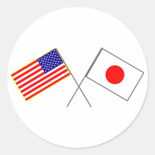 USA JAPAN flags Classic Round Sticker