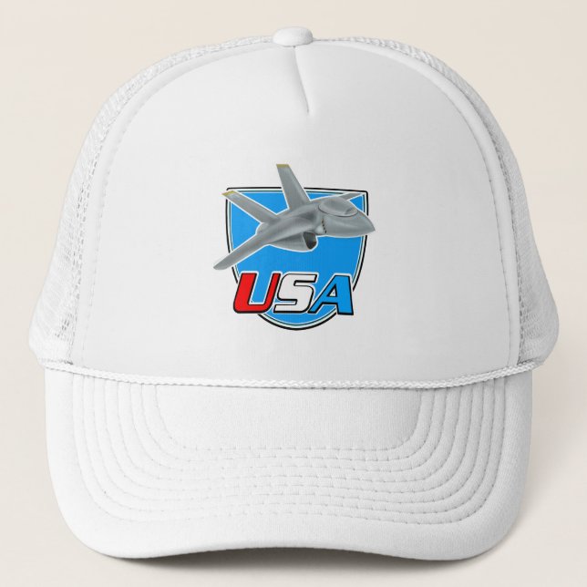 USA jet plane logo Trucker Hat (Front)