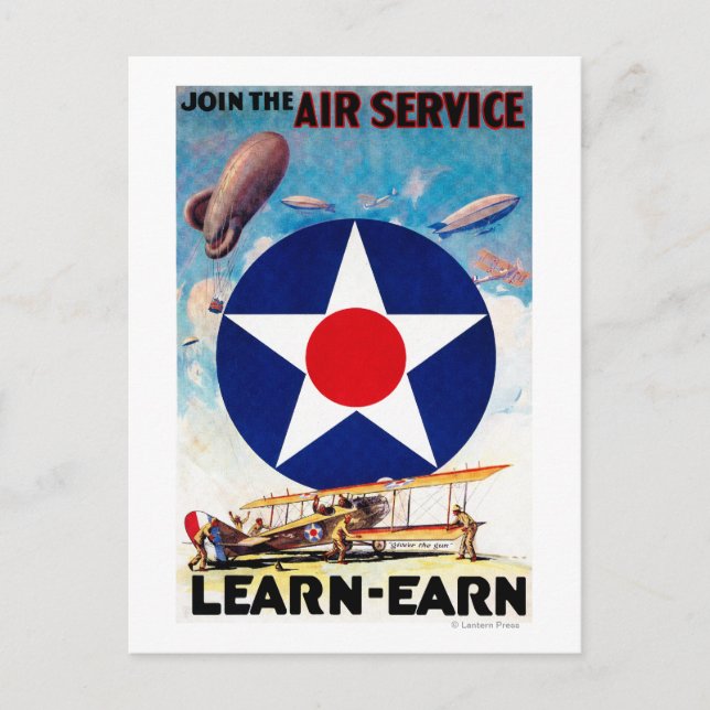 USA - Join the Air Service Learn-Earn Postcard (Front)