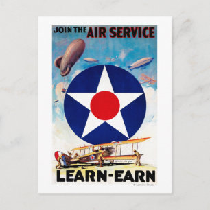 USA - Join the Air Service Learn-Earn Postcard