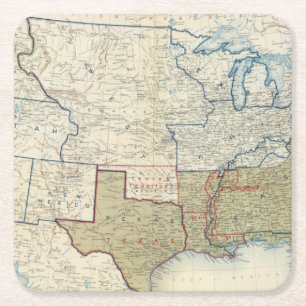 USA June 1861 Square Paper Coaster