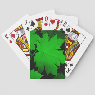 USA, Kansas, Oak Leaves In The Light Playing Cards