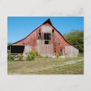 USA, Kansas, Old Red Barn Postcard