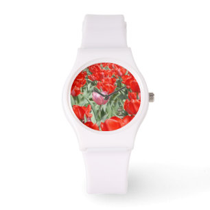 USA, Kansas, Red Tulips With One Pink Tulip Watch